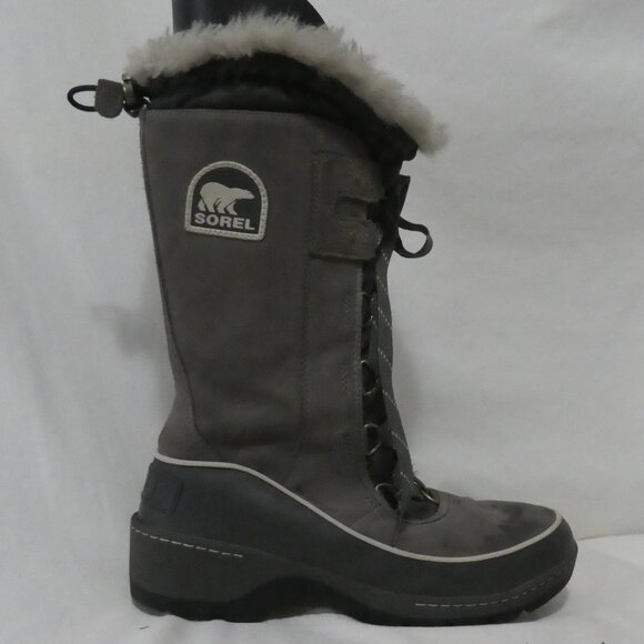 SOREL | size 10 | Grey Winter Boots with Faux Fur Trim - Picture 2 of 12